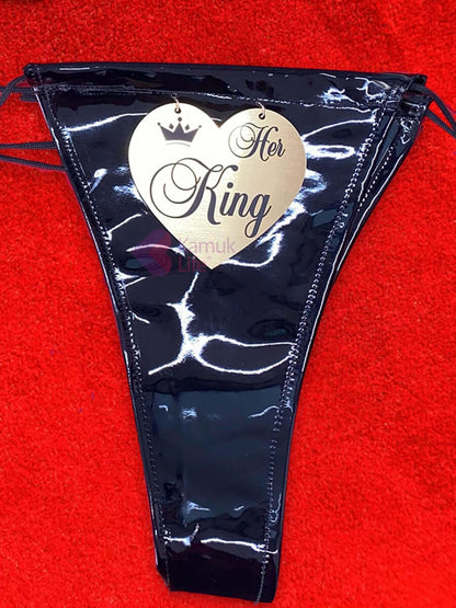 Black Latex King & Queen Sexy Lingerie Set