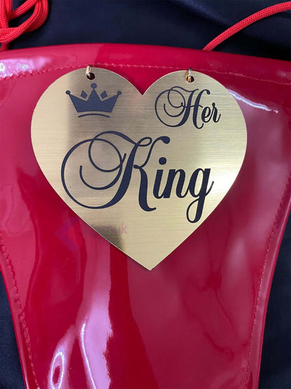Red Latex King & Queen Sexy Lingerie Set