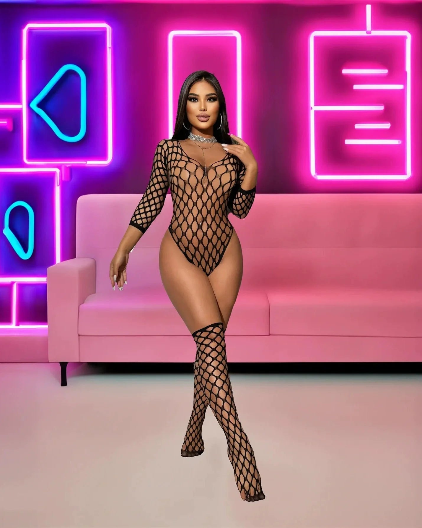 Iconic? Very. Fishnet High-Cut Bodystocking