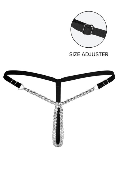 Twin Black-White pearl beaded Sexy Thong