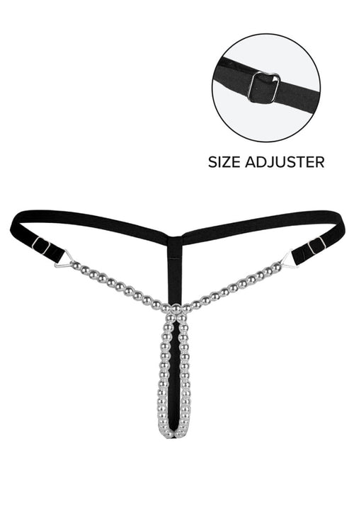 Twin Black-White pearl beaded Sexy Thong