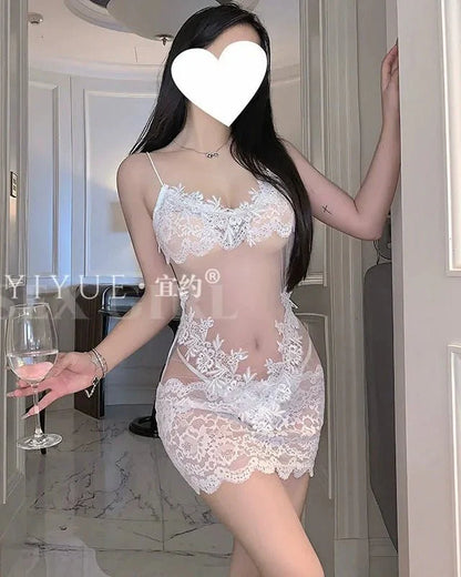 Underestimate Me Once Lace Illusion Bodycon Lingerie
