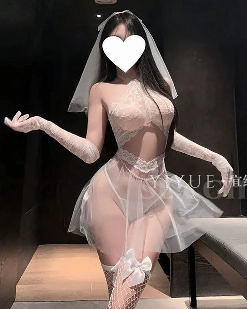 Wedding Night Energy Bride Lace Lingerie Set