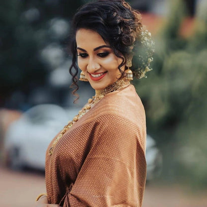 Wine Soft Banarasi Silk Saree with Classic Jacquard Weaving