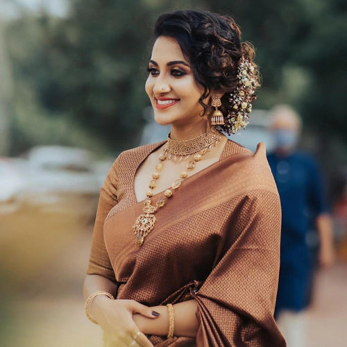 Wine Soft Banarasi Silk Saree with Classic Jacquard Weaving