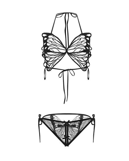 Shadow Butterfly Two Piece Lace Lingerie Set