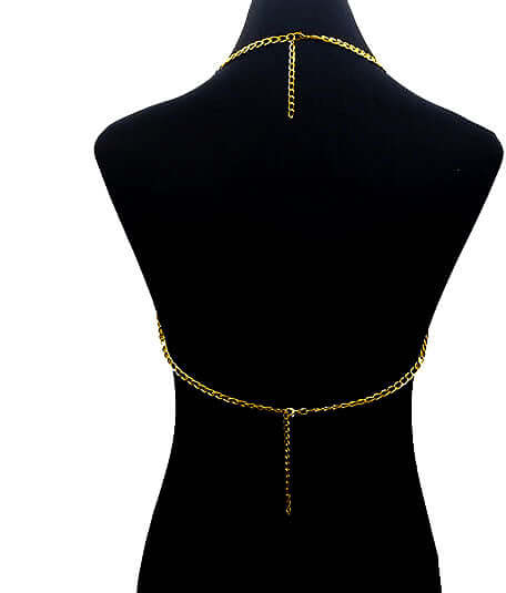 Women’s Gold Body Chain Harness – Layered Chest Chain Jewellery for Party & Beachwear